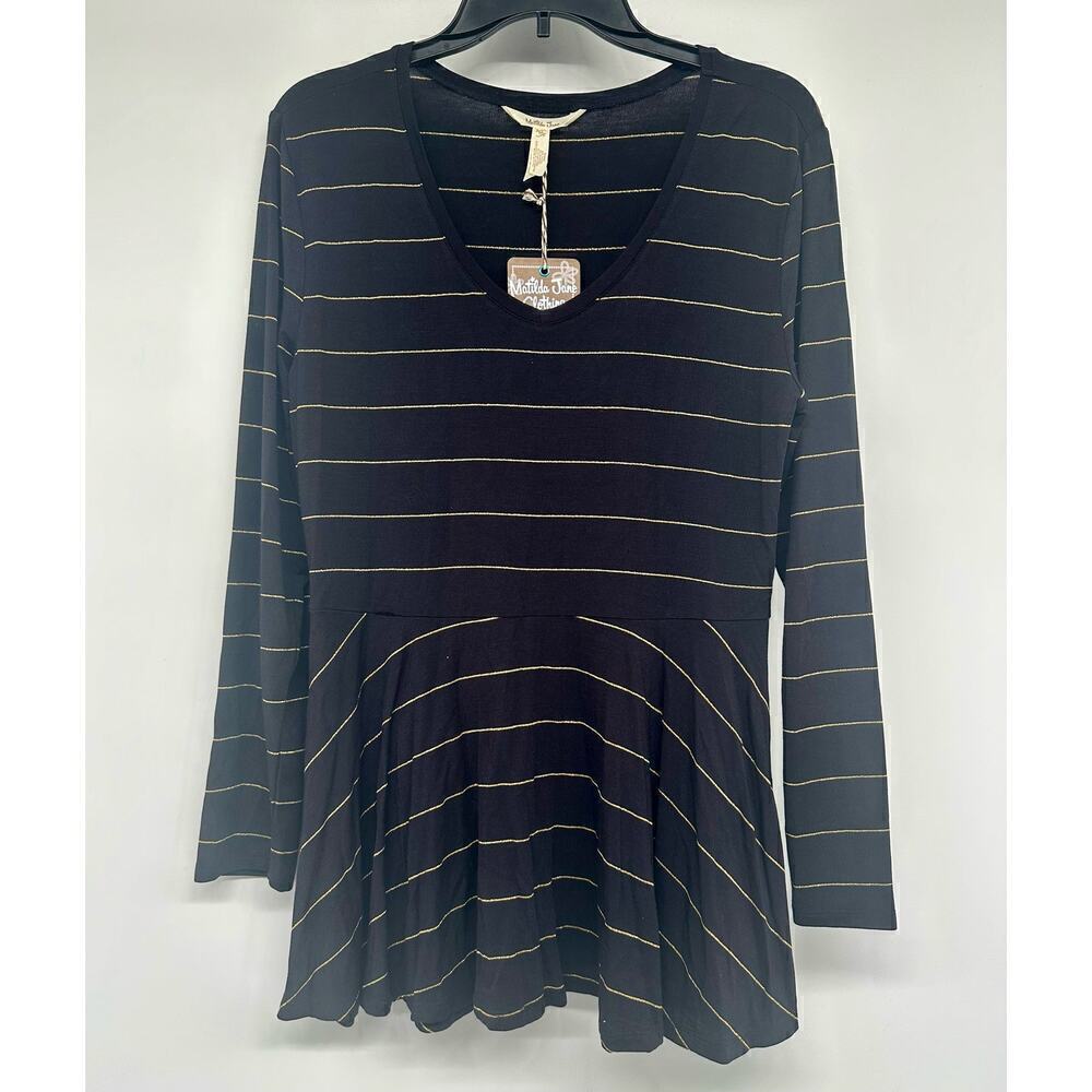 Matilda Jane Wonderment Enjoy the Party Long Sleeve Size M black gold - Picture 2 of 7